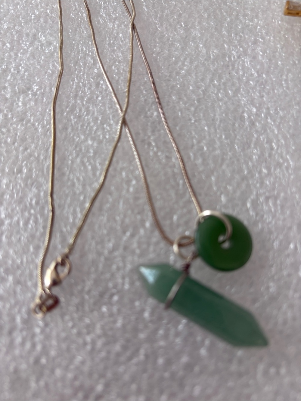 Green Aventurine Double Pendant Necklace - Women Jewelry Jade
